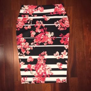 High Waist Floral Skirt